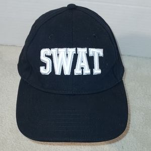 SWAT Baseball Cap black with white embroidered SWAT Adjustable